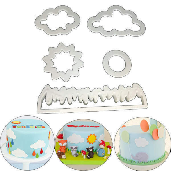 Nature - Grass, Sun, Cloud Plastic Cutter (5pcs)