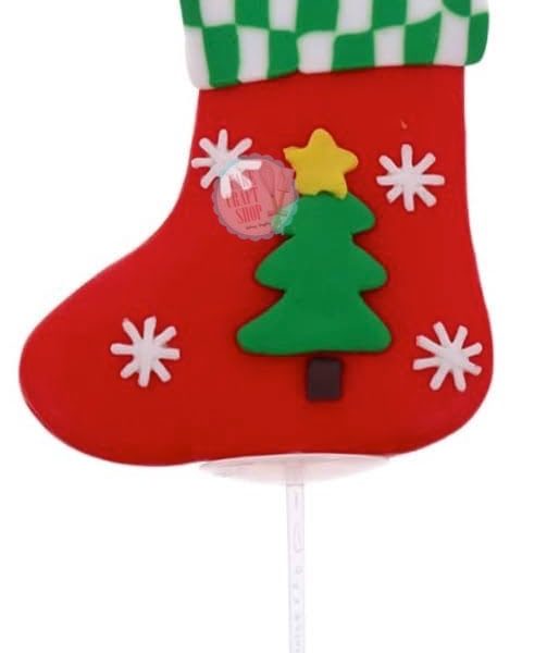 Stocking Plastic Cake Topper set of 2pcs