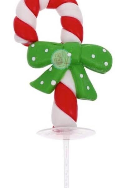 Candy Cane Plastic Cake Topper set of 2pcs
