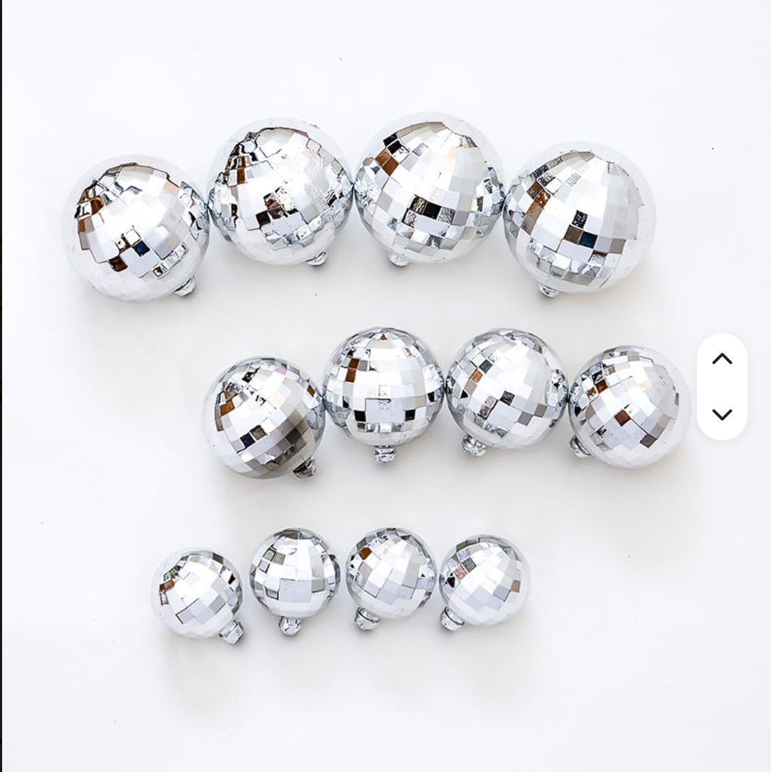 Silver Disco Ball Cake Topper
