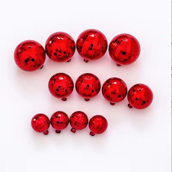 Red Disco Ball Cake Topper
