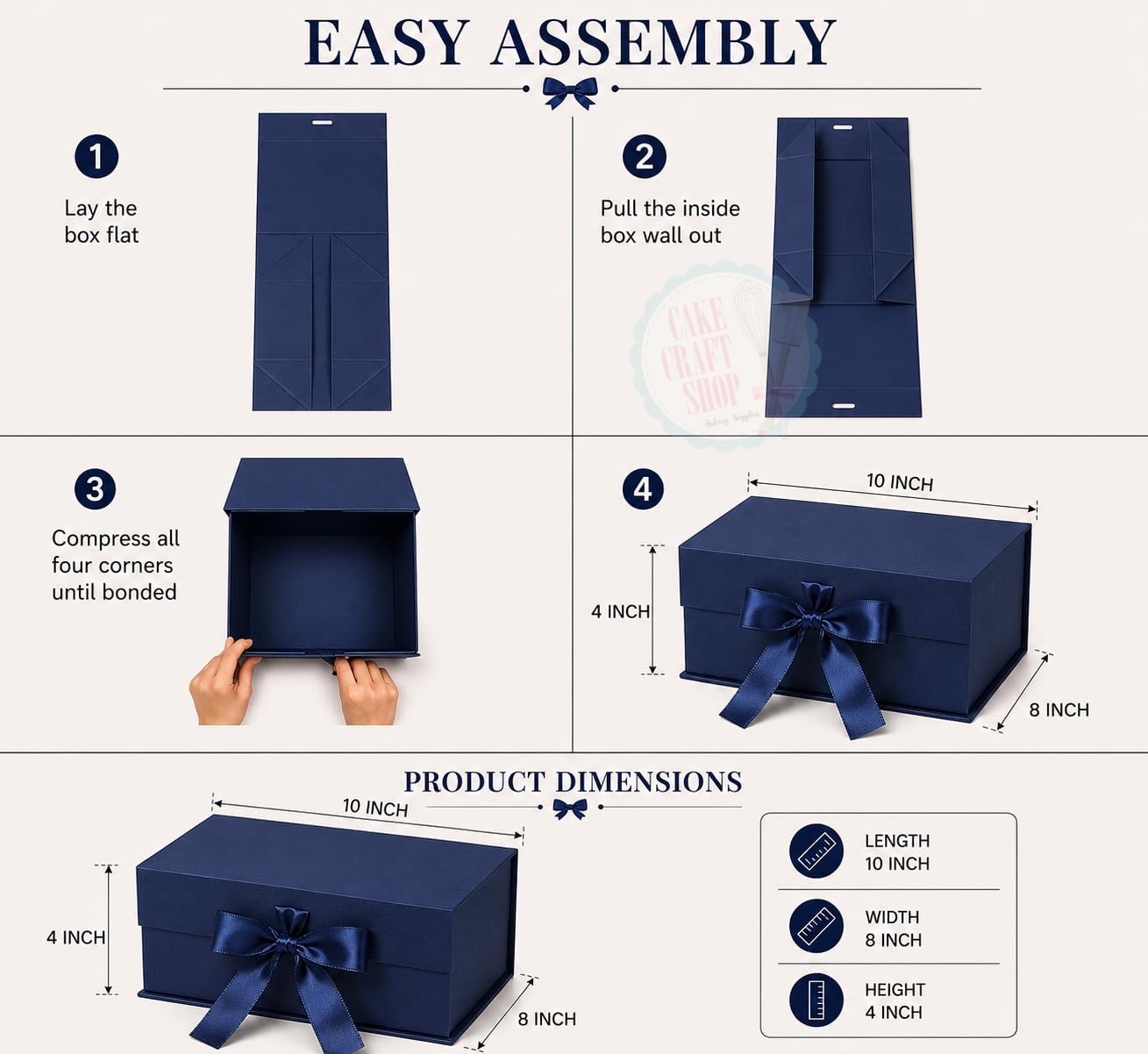 Foldable Hamper Gift Box 10x8x4inch - Image 2
