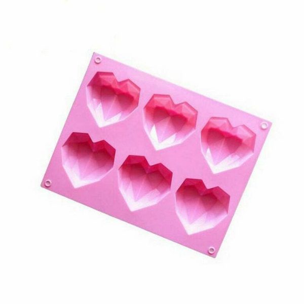 Geometric Heart Silicone Mold (6 cavity)