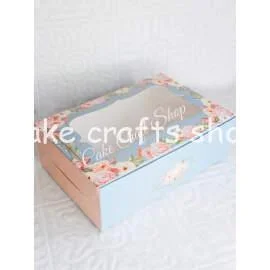 Cupcake Box 6 Cavity Elegant Grey Garden (6Pcs)